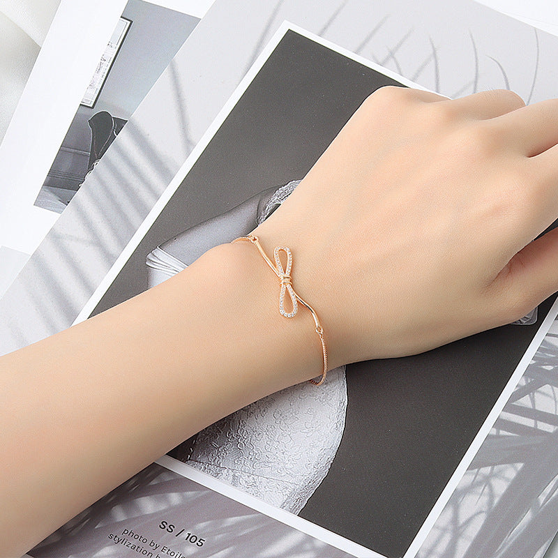 925 Sterling Silver Fashion Tie Bow Bracelet