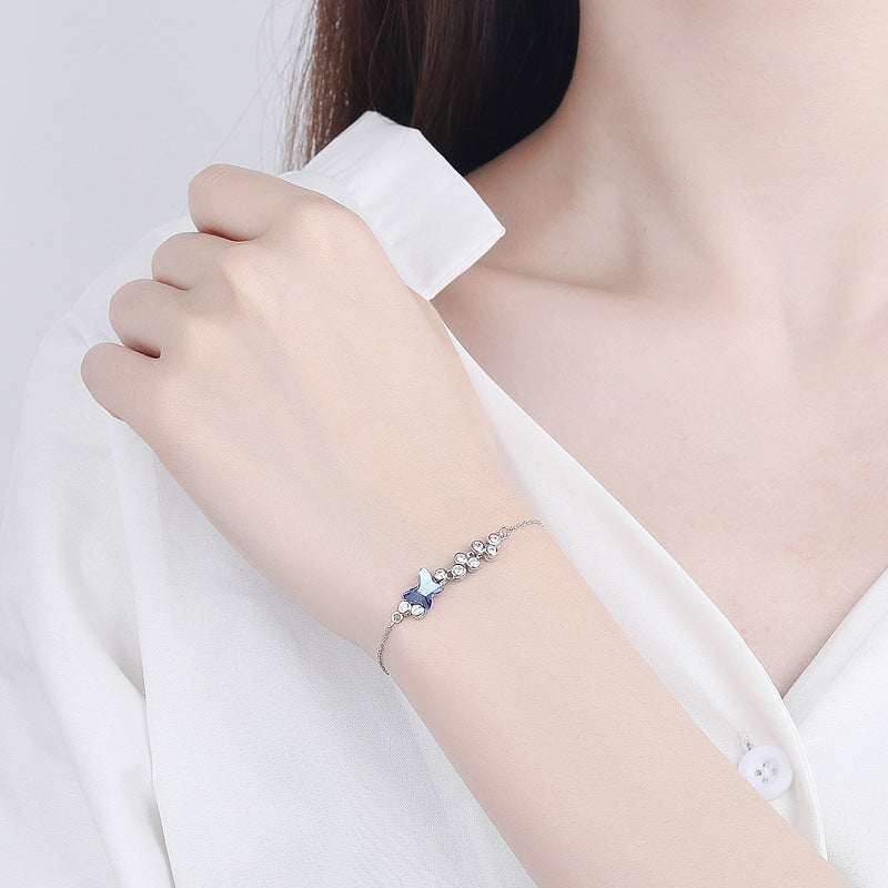 925 Sterling Silver Fashion Butterfly Bracelet