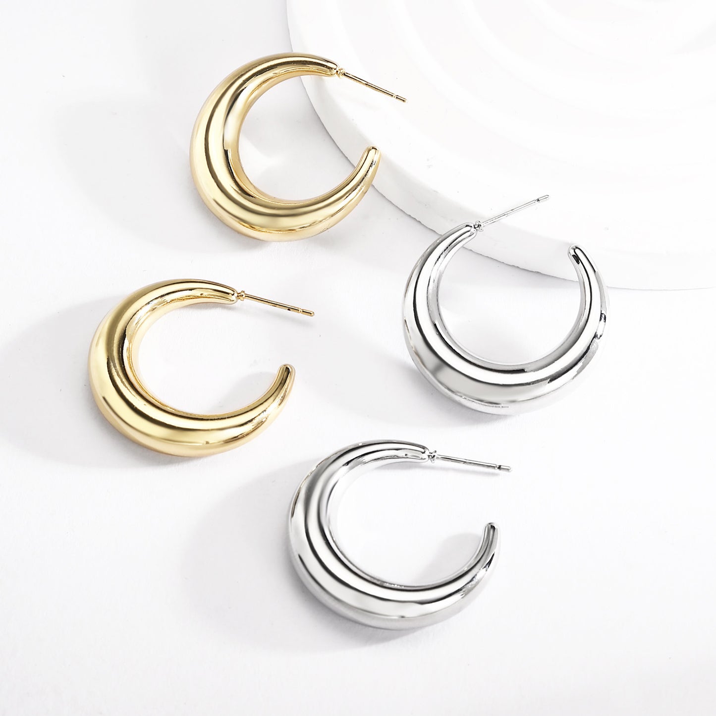 Brass With Plated Fashion Jewelry Earrings