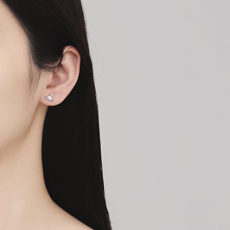 925 Sterling Silver Satellite Screw Back Stud Earrings
