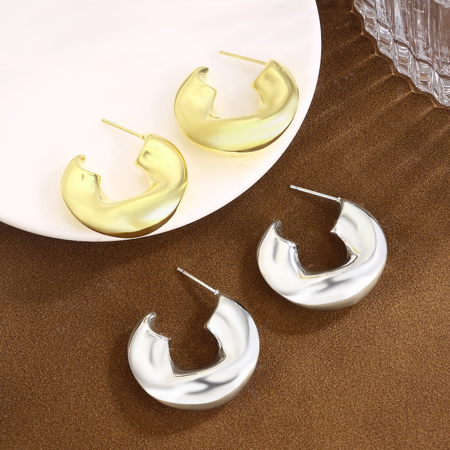 Brass With Plated Fashion Jewelry Earrings