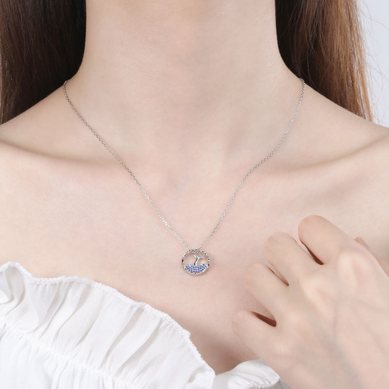 925 Sterling Silver Fashion Mermaid Pendant Necklace