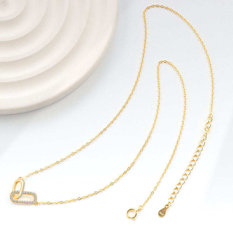 925 Sterling Silver Fashion Linked Necklace