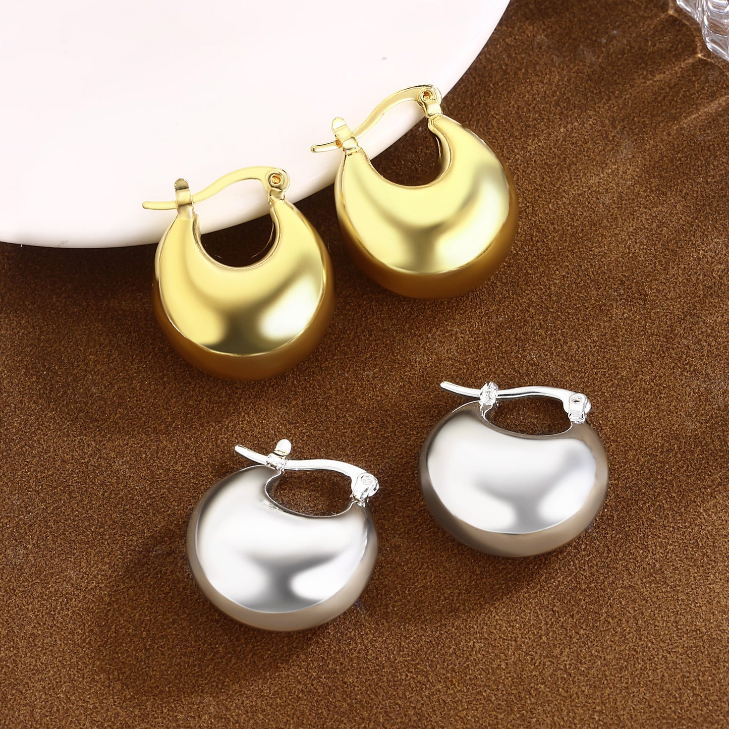 Brass With Plated Fashion Jewelry Earrings