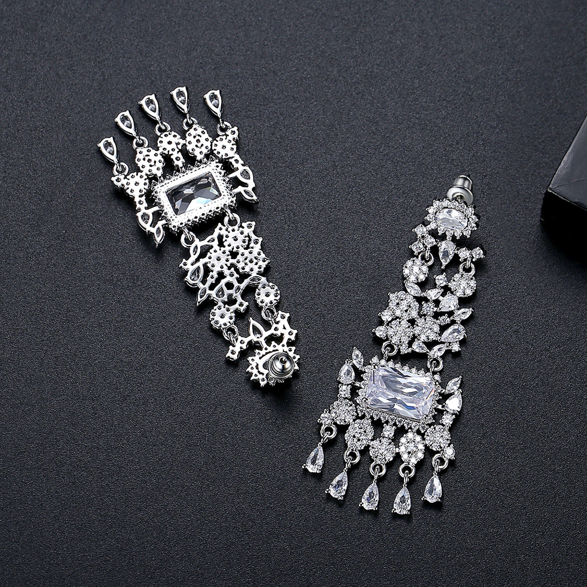 Copper With Silver Plated Fashion Jewelry Earrings