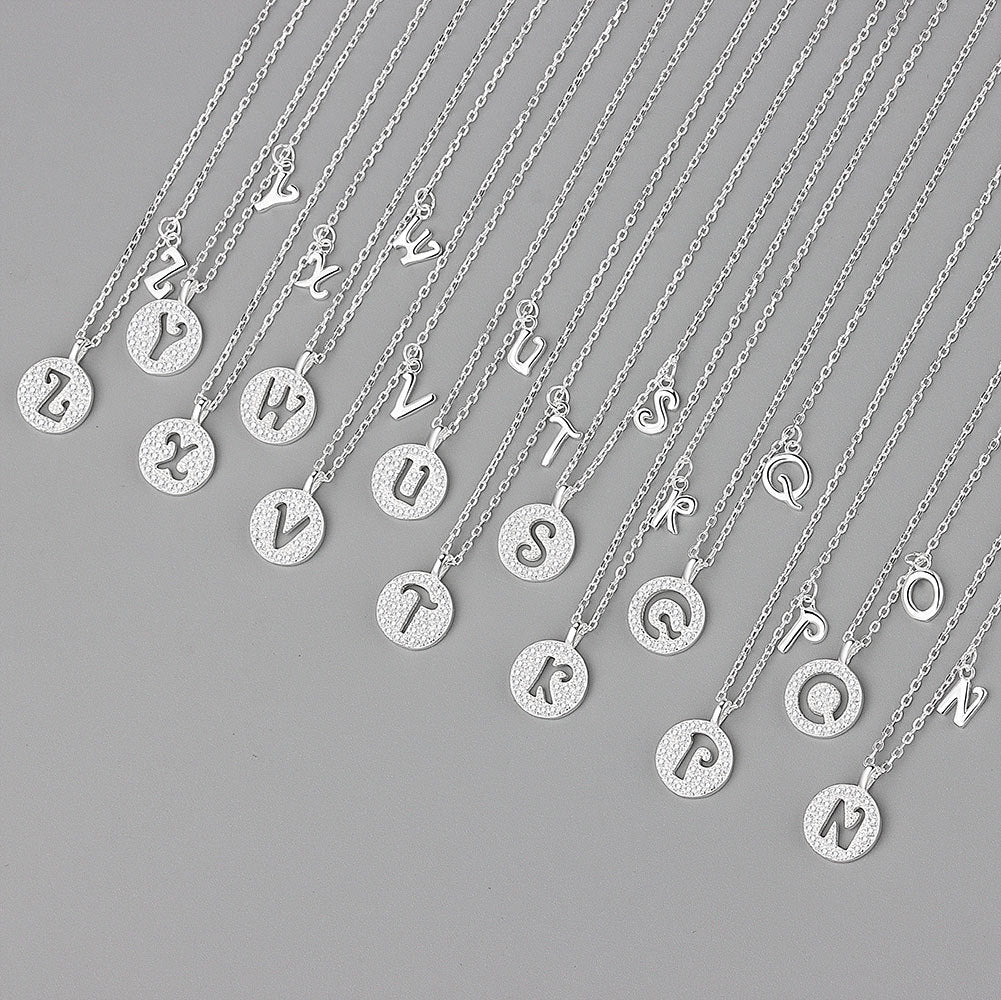 925 Sterling Silver Fashion Letter Pendant Necklace