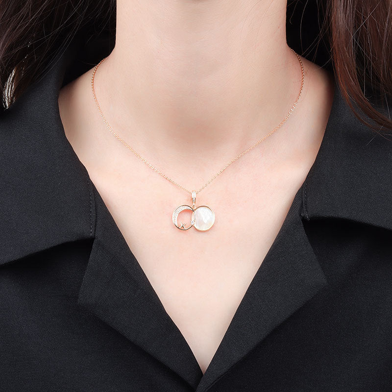925 Sterling Silver Fashion Moon Star Necklace