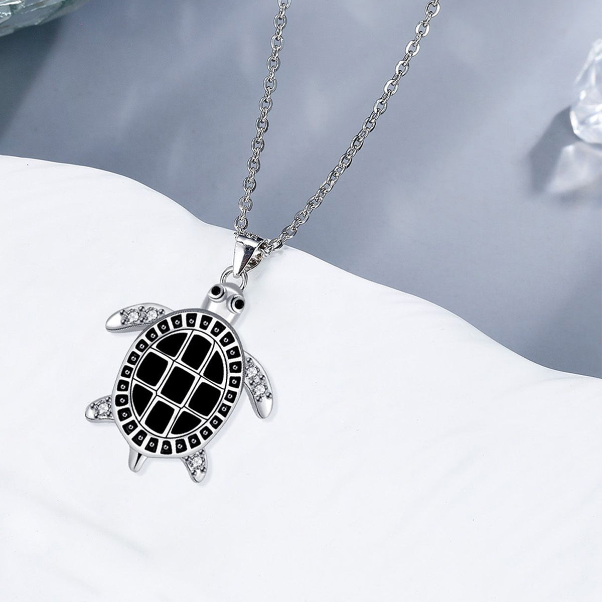 Copper With Silver Plated Turtle Pendant Necklace