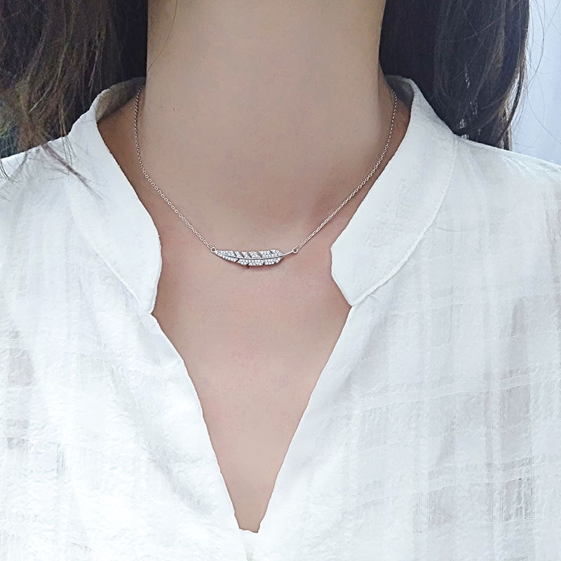 925 Sterling Silver Fashion Leaf Pendant Necklace
