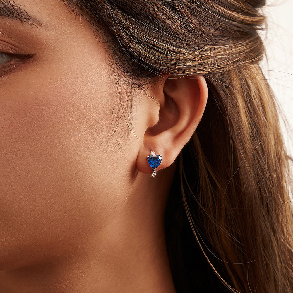 925 Sterling Silver Heart Hoop Earrings