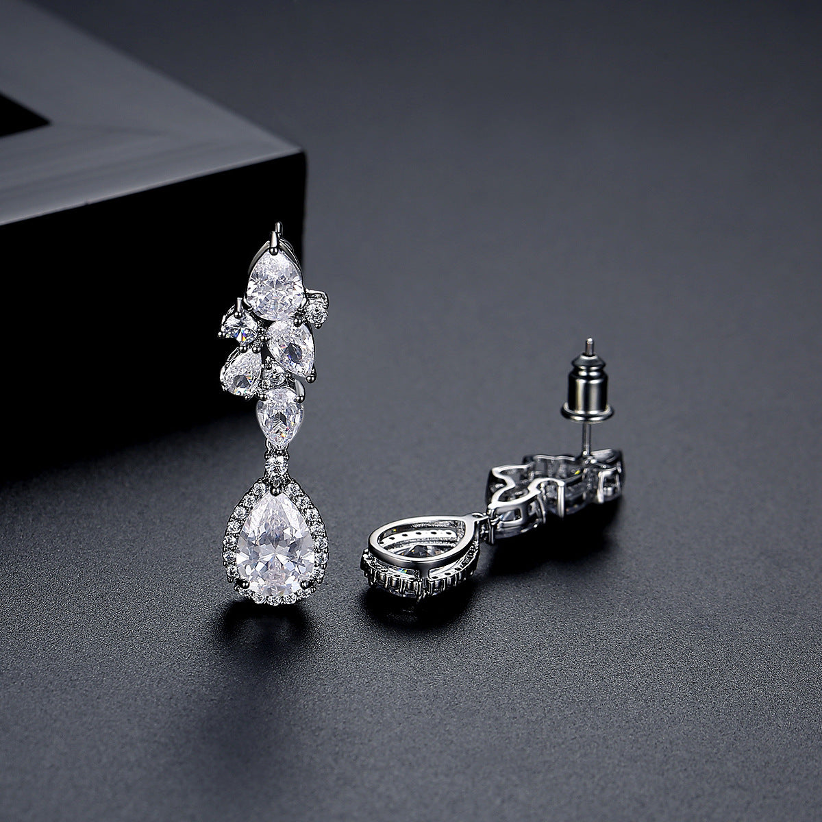 Copper With Silver Plated Fashion Jewelry Earrings