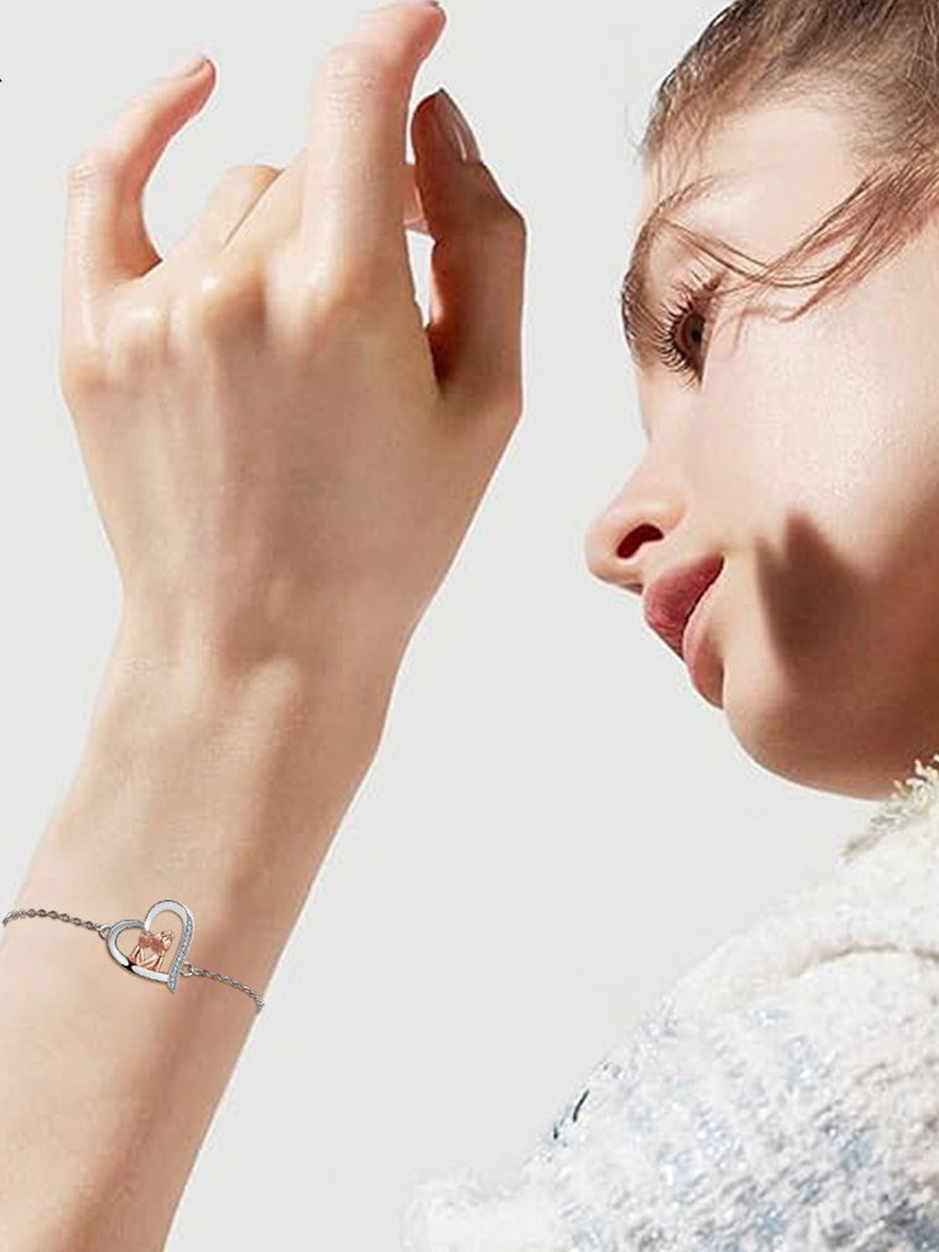 Heart Shaped Decor Bracelet, Fashionable Jewelry for Women & Girls, Trendy All-match & Exquisite Jewelry for Birthday Gift