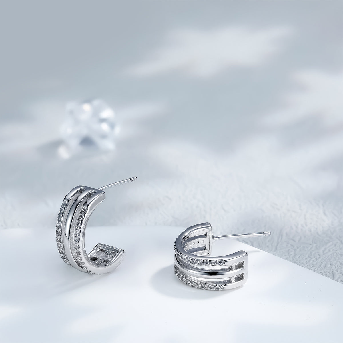 Pendientes de joyería de moda de cobre con baño de plata