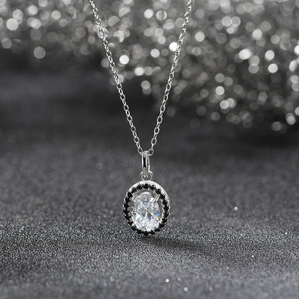 925 Sterling Silver Zircon Pendant Necklace