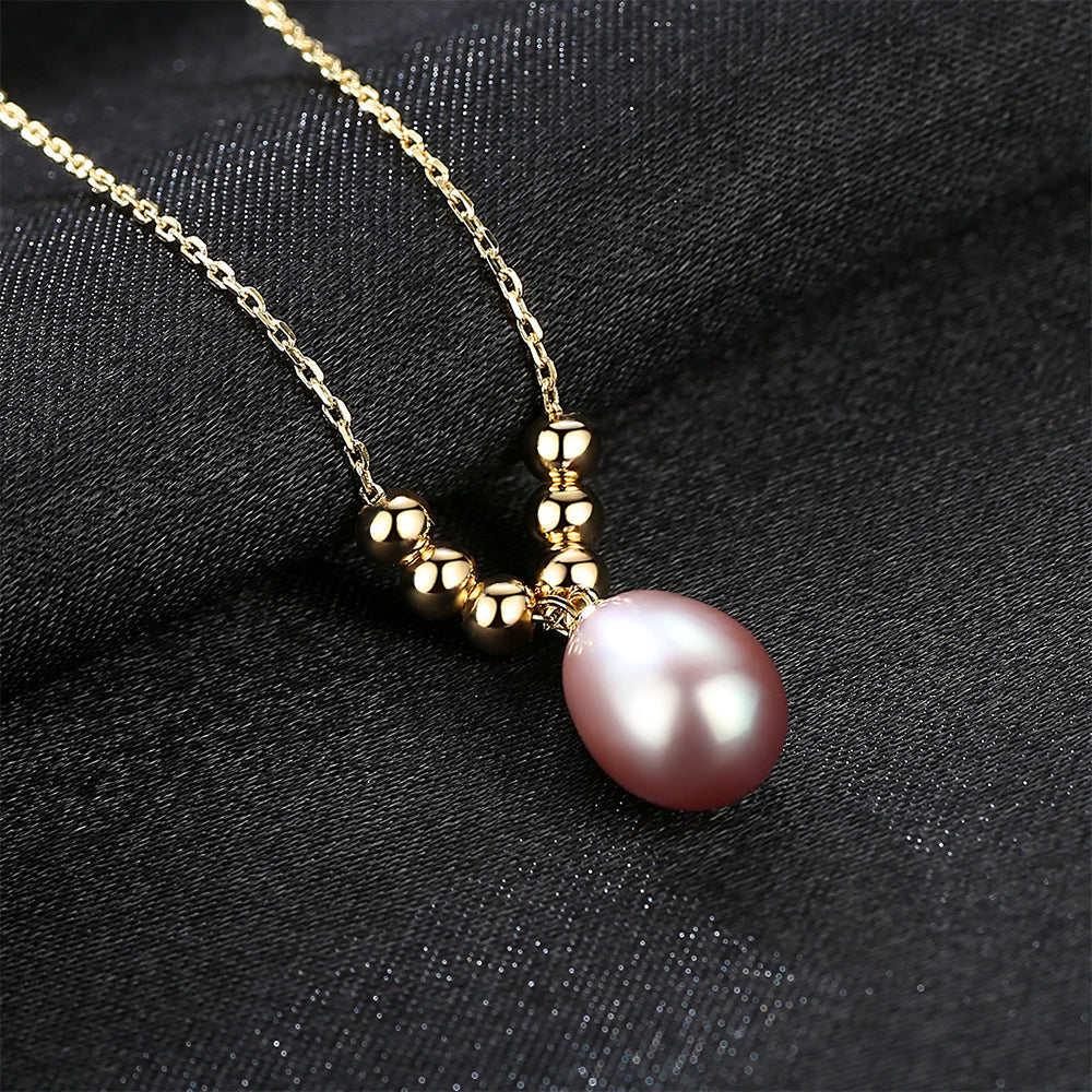 925 Sterling Silver Natural Pearl Drop Necklace Fashion Jewelry Gift for Women Girls