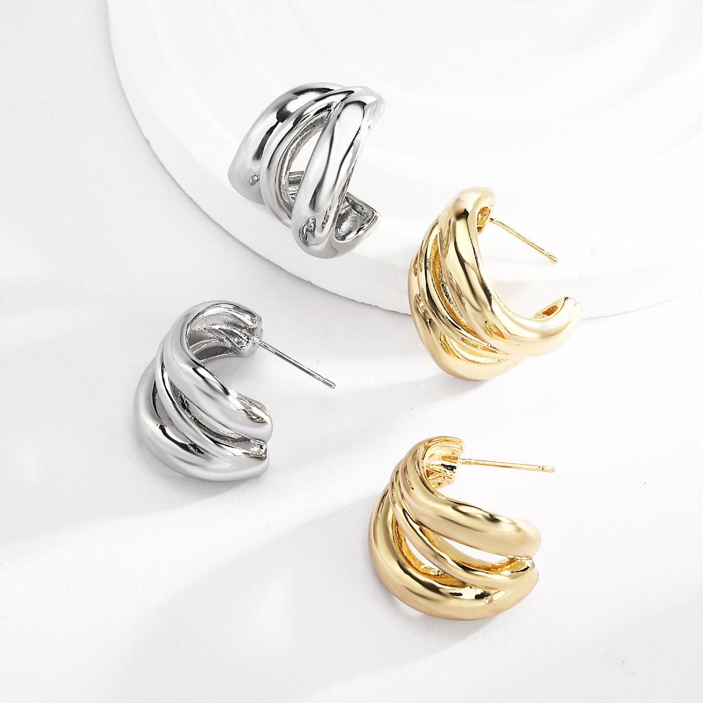 Brass With Plated Fashion Jewelry 925 pins Earrings