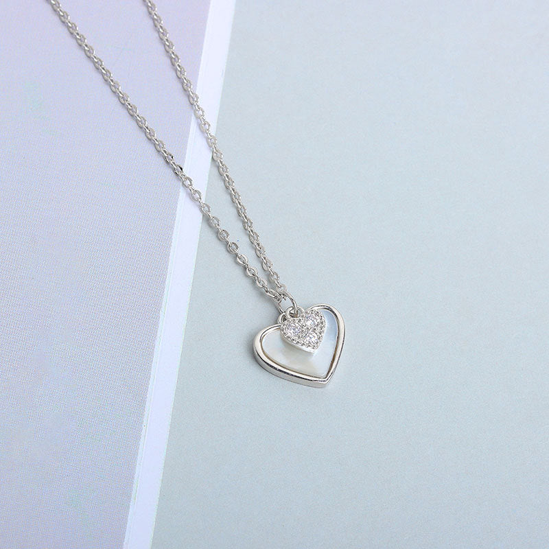 925 Sterling Silver Fashion Heart Pendant Necklace