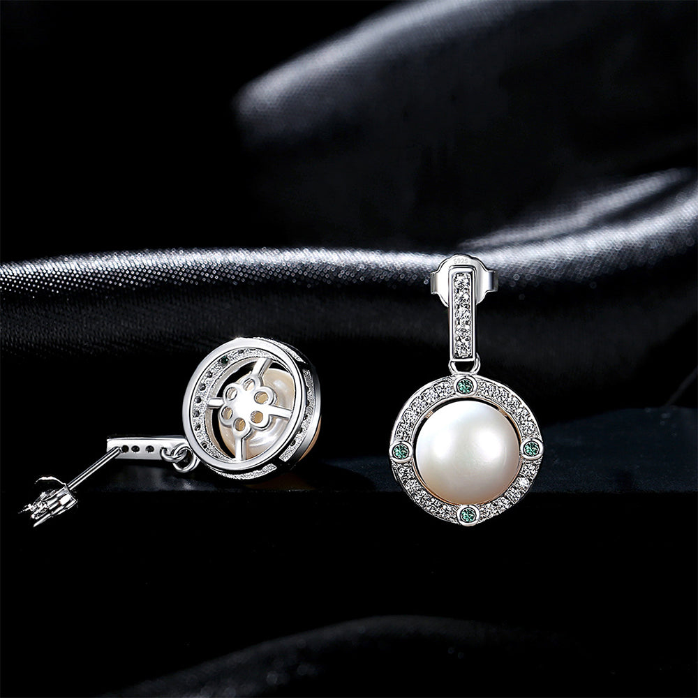 925 Sterling Silver Natural Pearl Drop Earrings Fashion Jewelry Gift for Women Girls