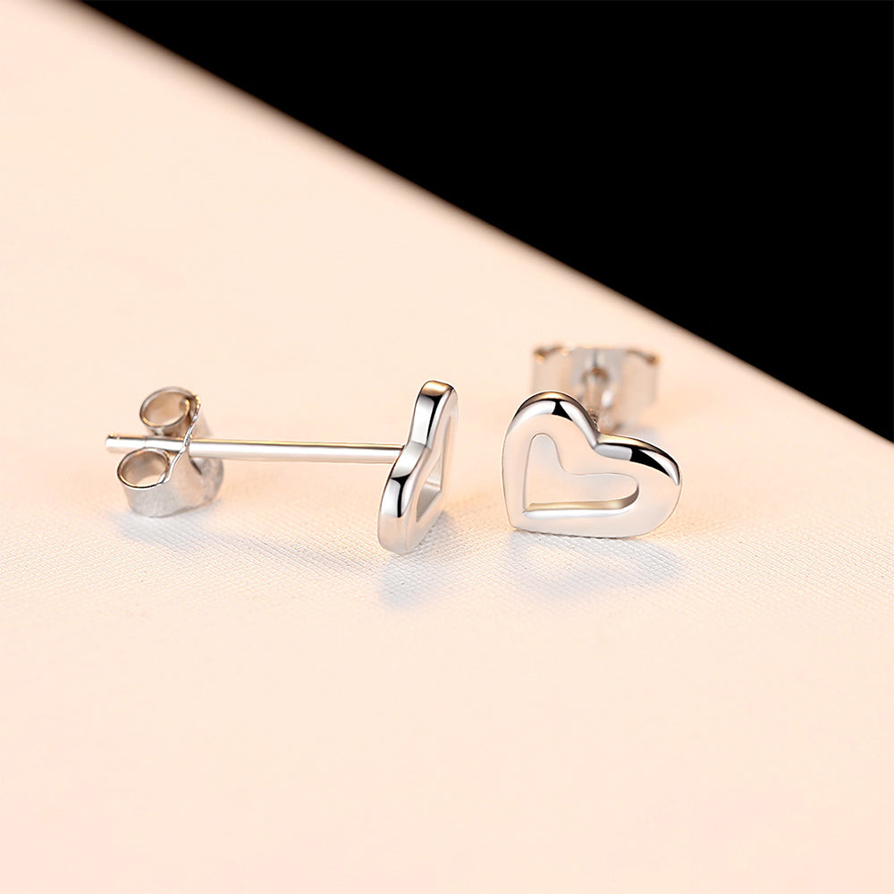925 Sterling Silver Heart Earrings Fashion Jewelry Gift for Women Girls