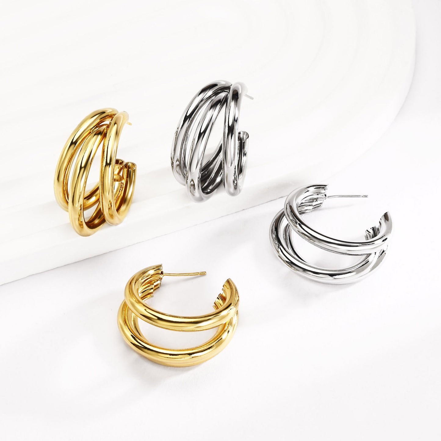 Brass With Plated Fashion Jewelry 925 pins Earrings