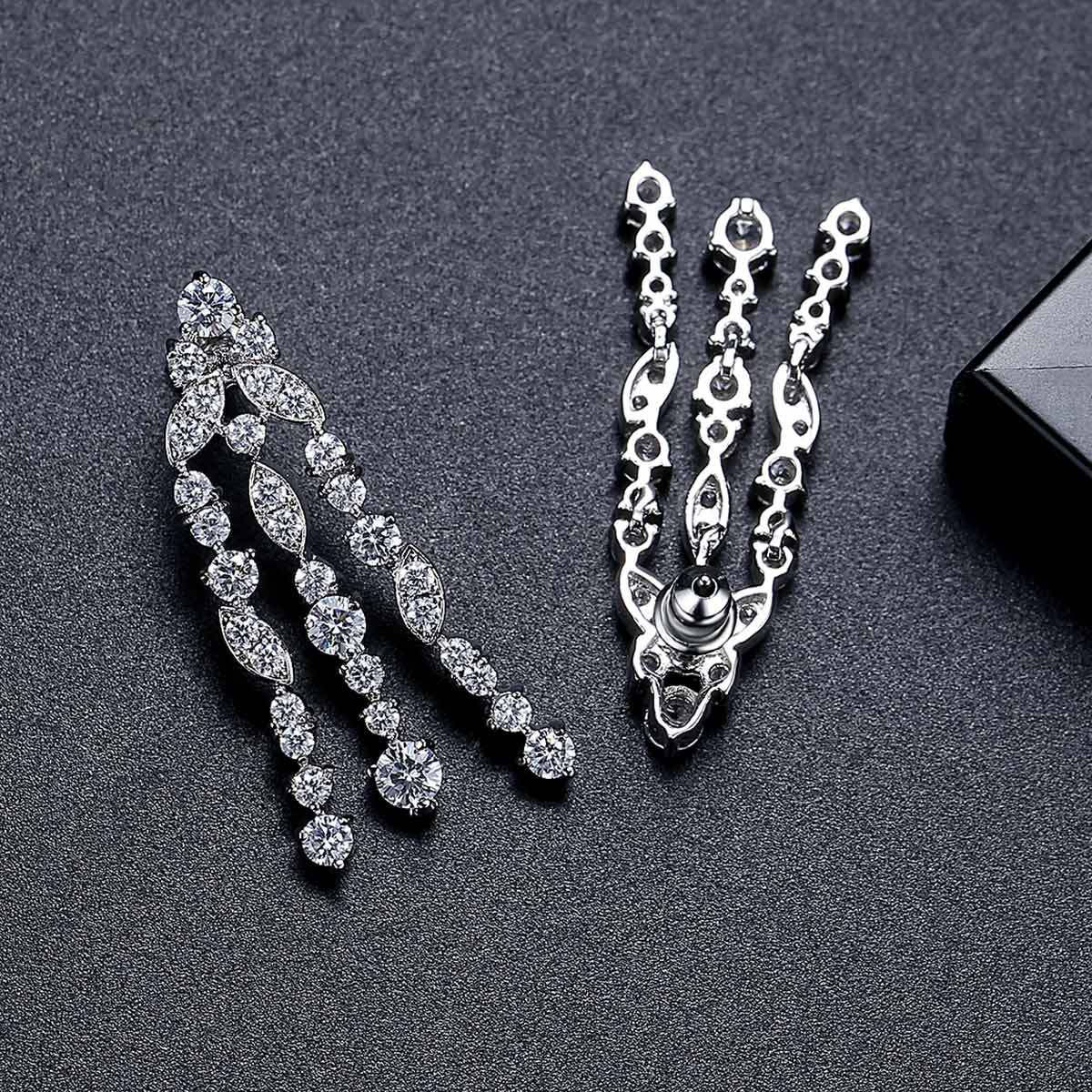 Copper With Silver Plated Fashion Jewelry Earrings