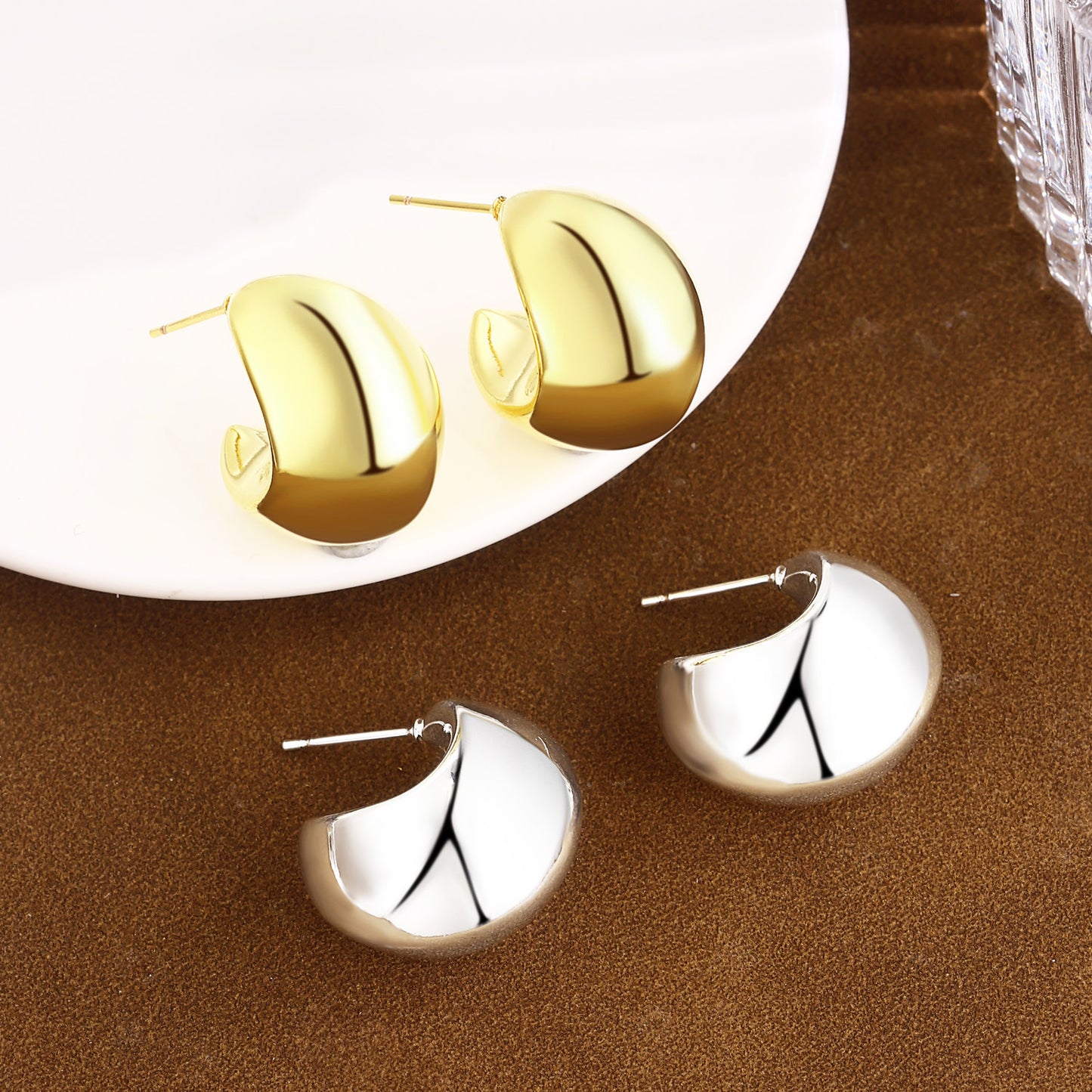 Brass With Plated Fashion Jewelry Earrings