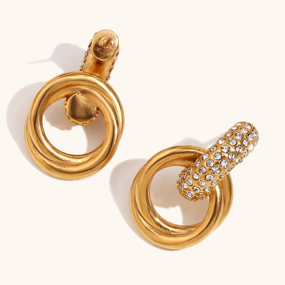 316L Stainless Steel Jewelry Fashion Zircon Earrings