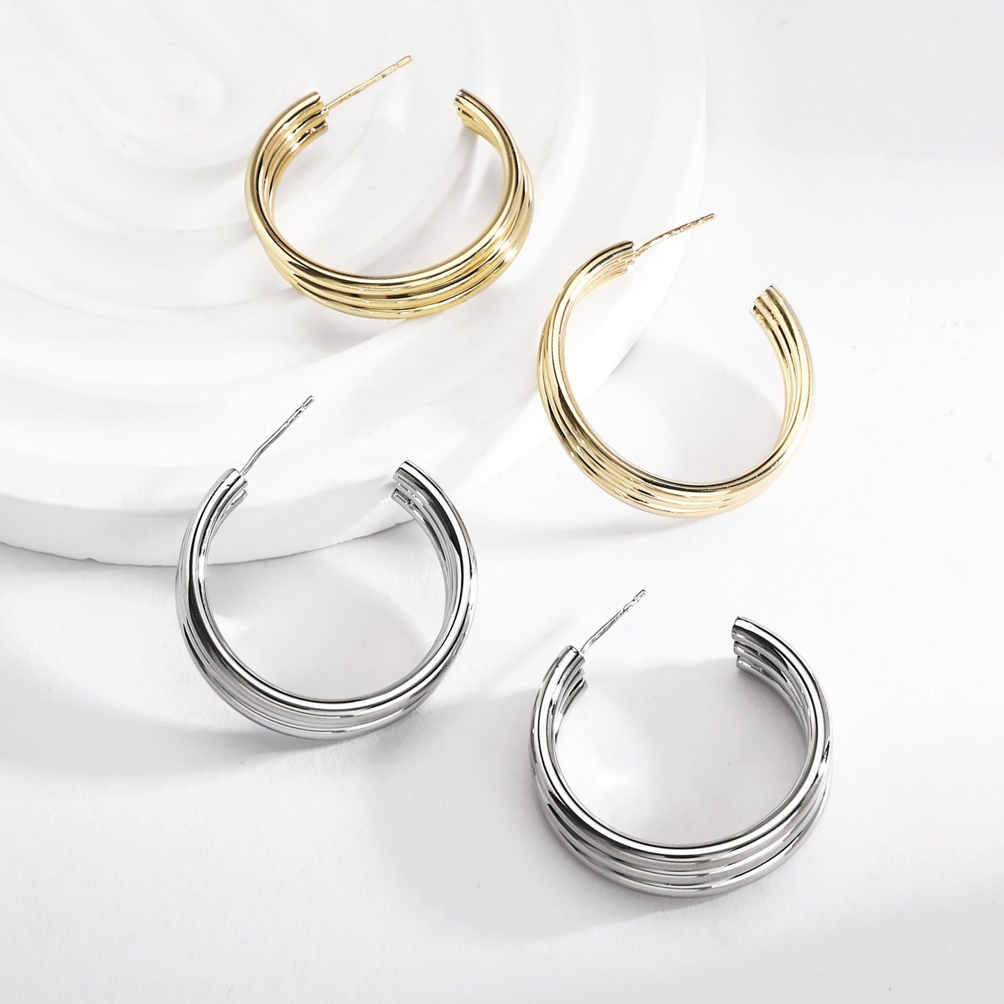 Brass With Plated Fashion Jewelry 925 pins Earrings