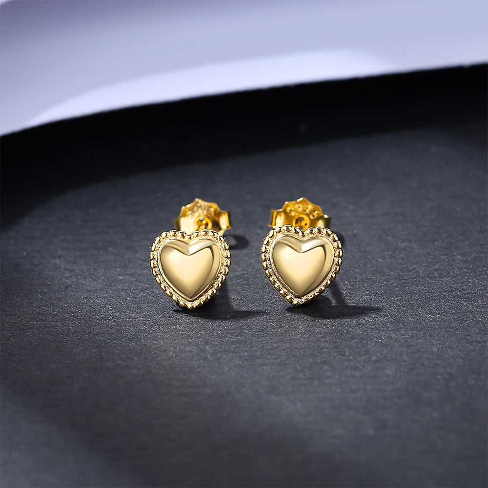 925 Sterling Silver Heart Earrings Fashion Jewelry Gift for Women Girls