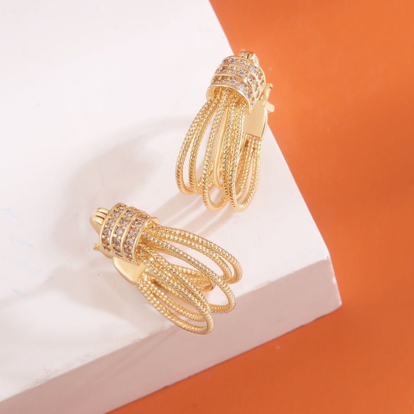 Brass With Plated Fashion Jewelry Earrings