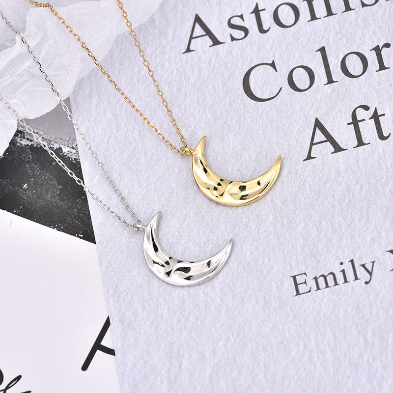 925 Sterling Silver Fashion Moon Pendant Necklace