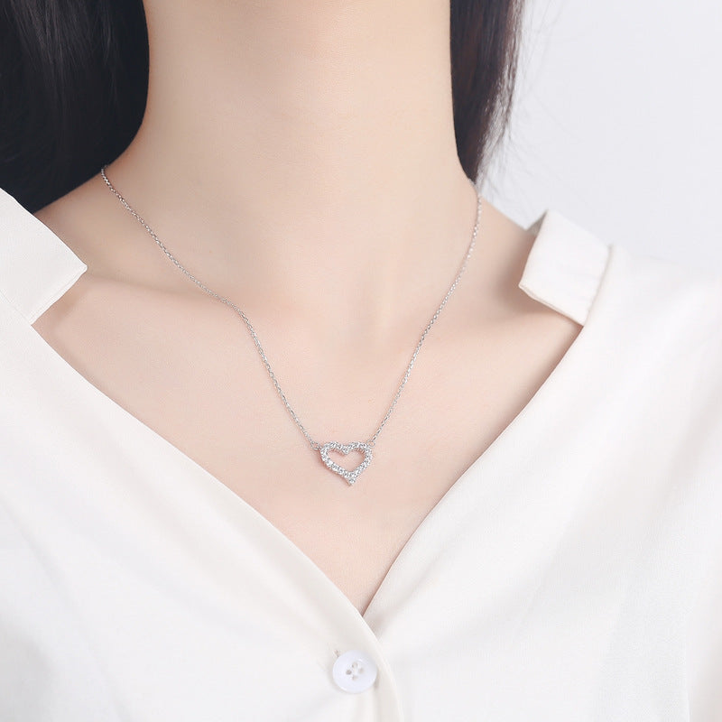 925 Sterling Silver Fashion Heart Necklace