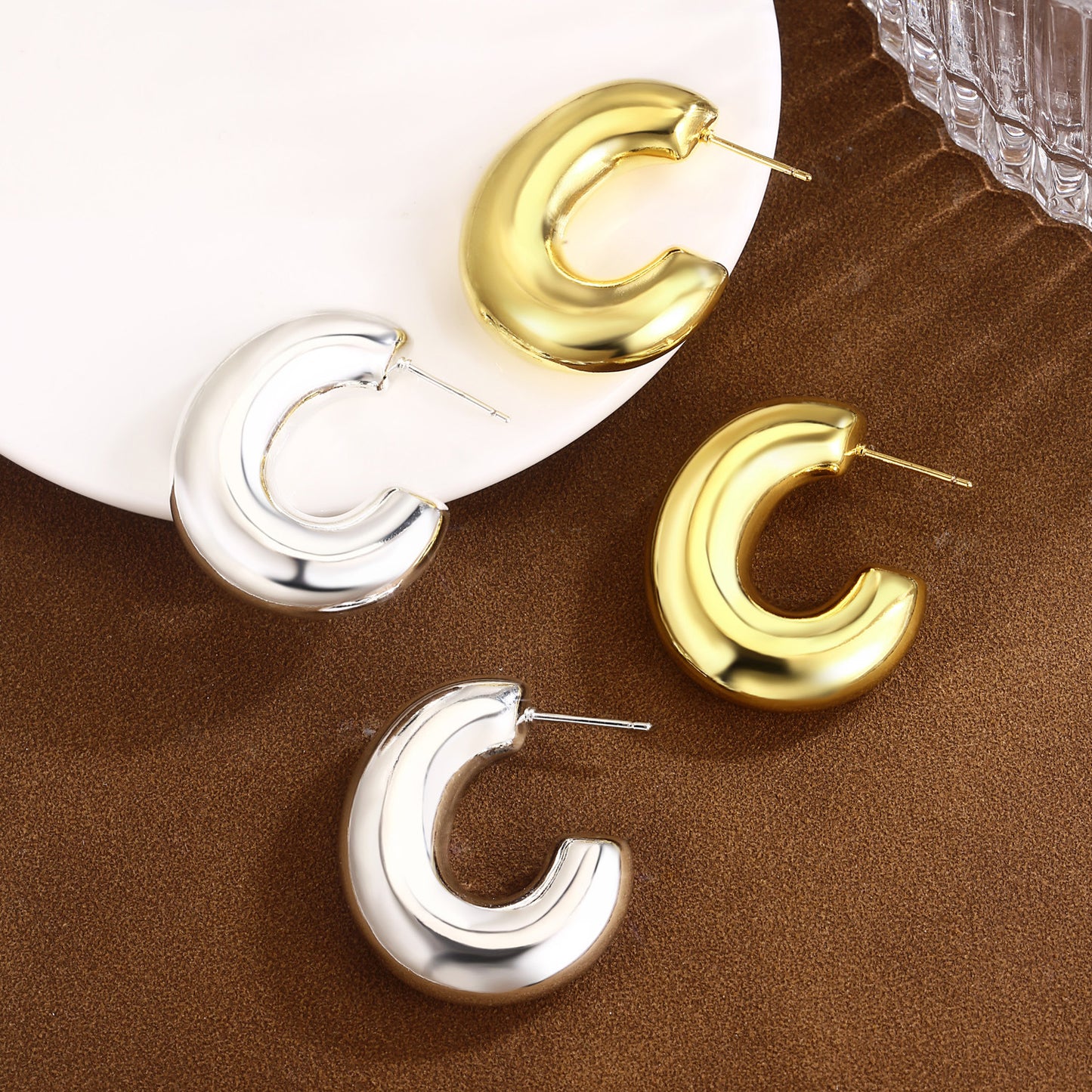 Brass With Plated Fashion Jewelry Earrings