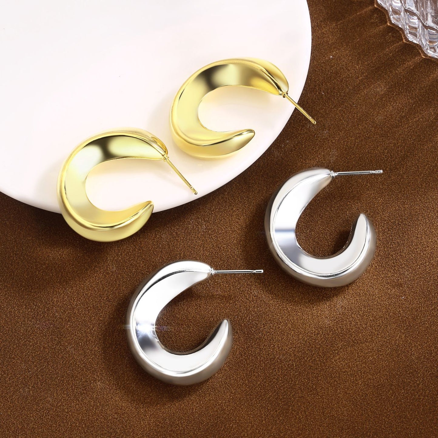 Brass With Plated Fashion Jewelry Earrings