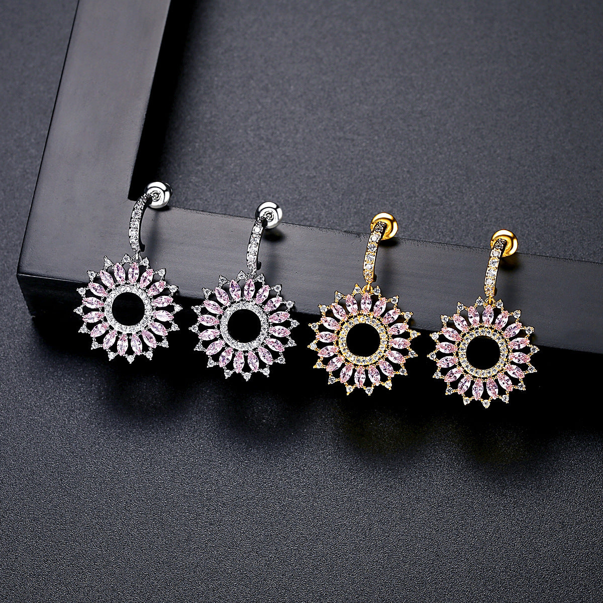 Copper With Gold Plated Fashion Jewelry Earrings