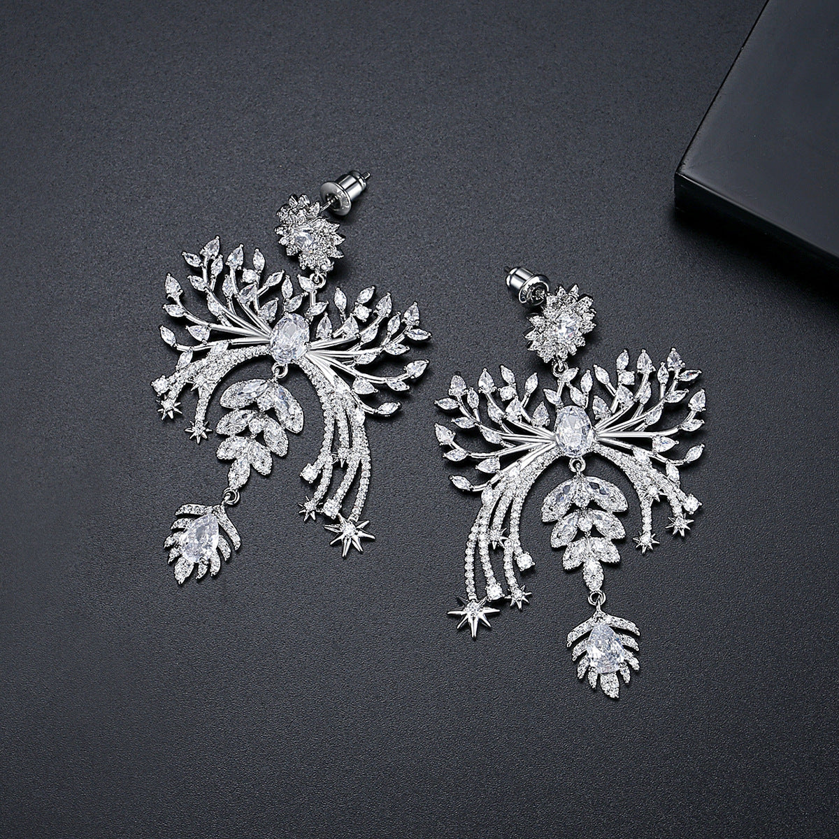 Copper With Silver Plated Fashion Jewelry Earrings