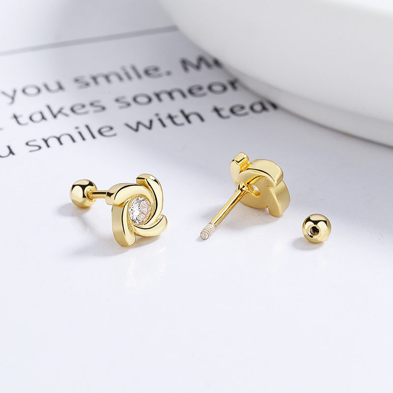925 Sterling Silver Screw Back Stud Earrings