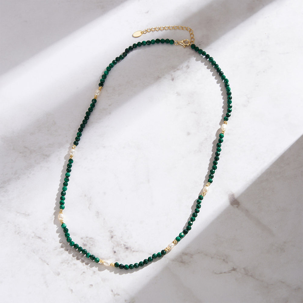 925 Sterling Silver Natural Pearl Necklace Fashion Jewelry Gift for Women Girls