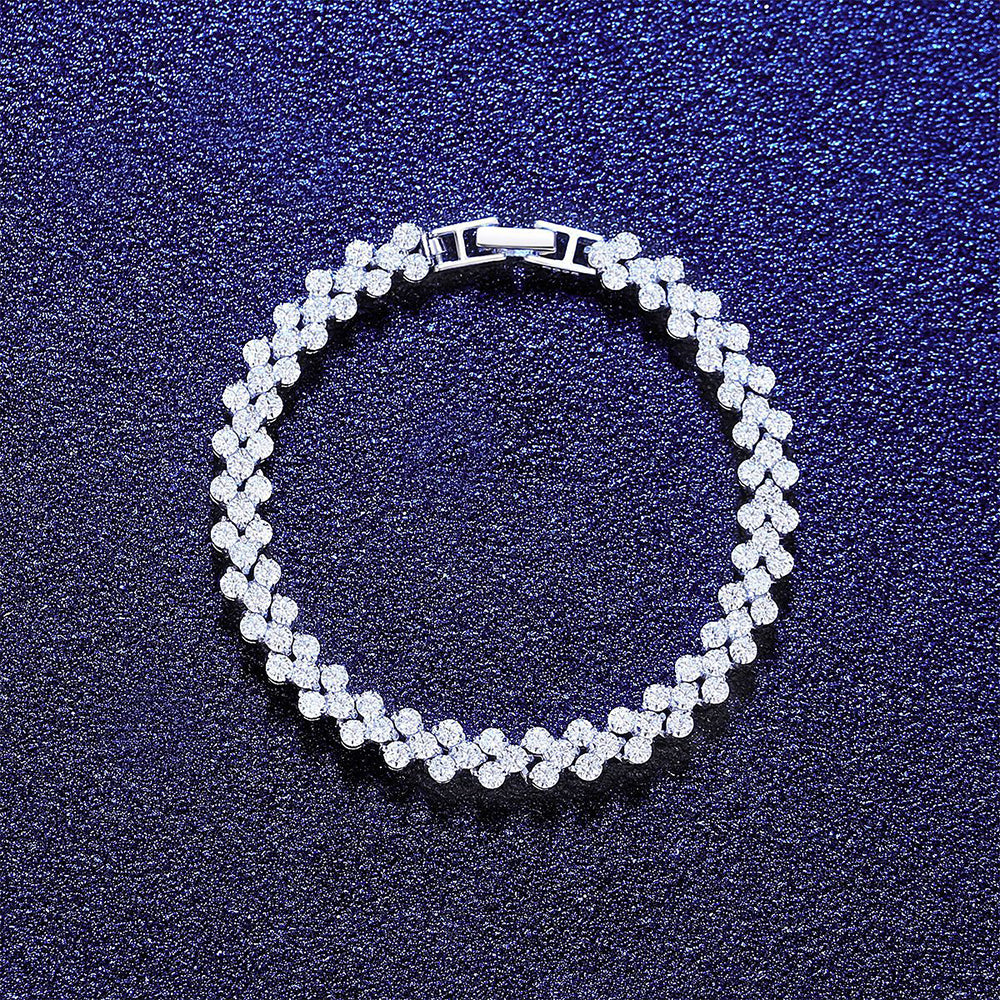 925 Sterling Silver Tennis Bracelet Fashion Jewelry Gift for Women Girls
