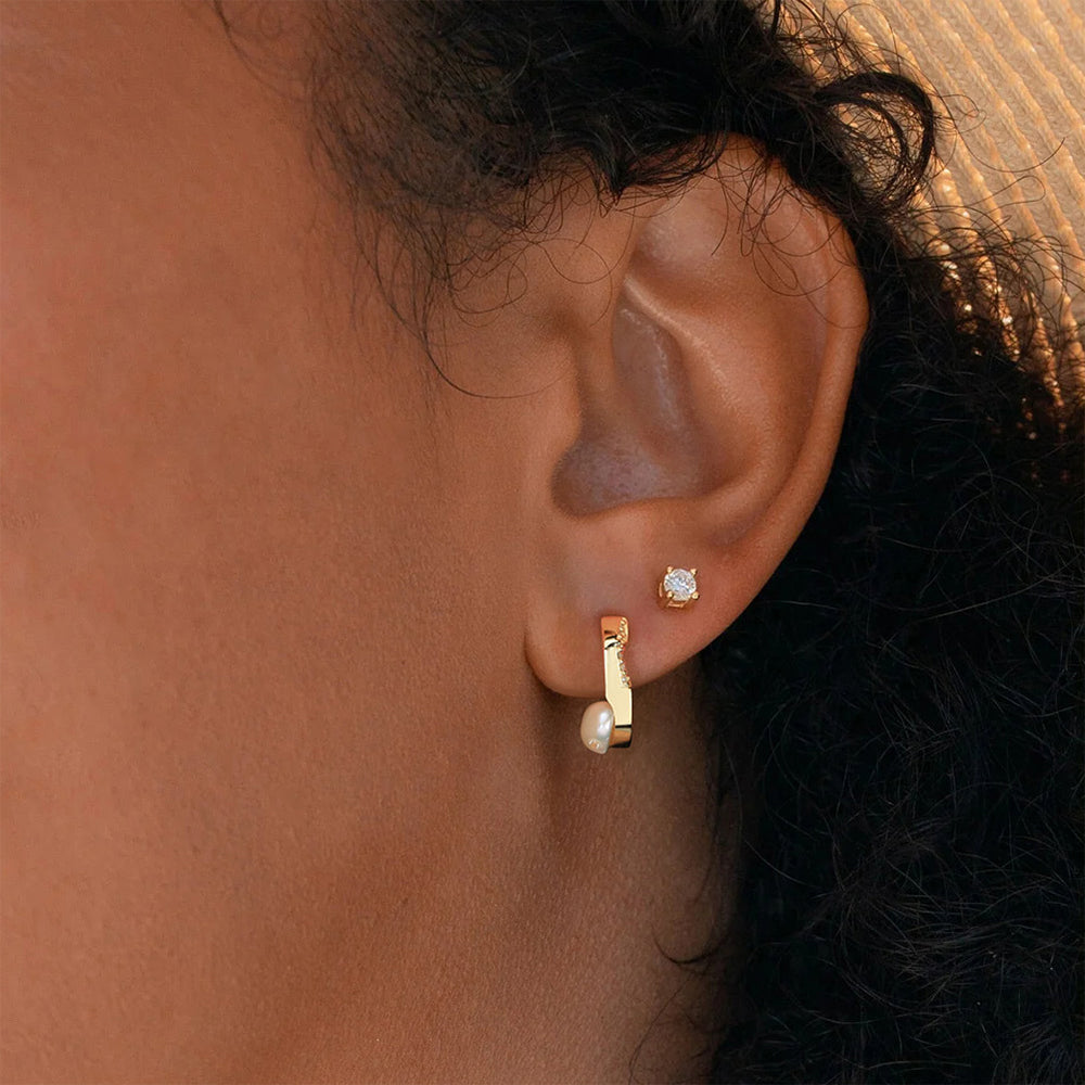 925 Sterling Silver Natural Pearl Earrings Fashion Jewelry Gift for Women Girl