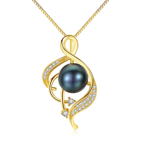 925 Sterling Silver Natural Pearl Drop Necklace Fashion Jewelry Gift for Women Girls