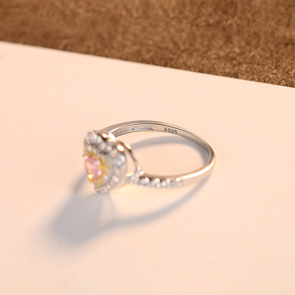 925 Sterling Silver Heart Ring Fashion Jewelry Gift for Women Girls
