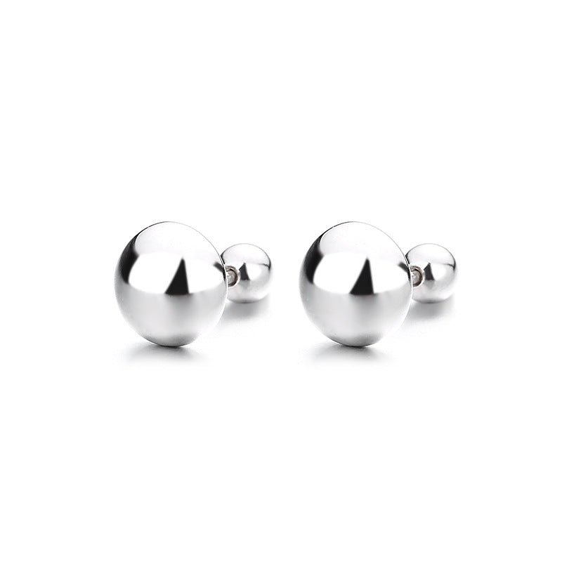 925 Sterling Silver Round Screwed Earrings