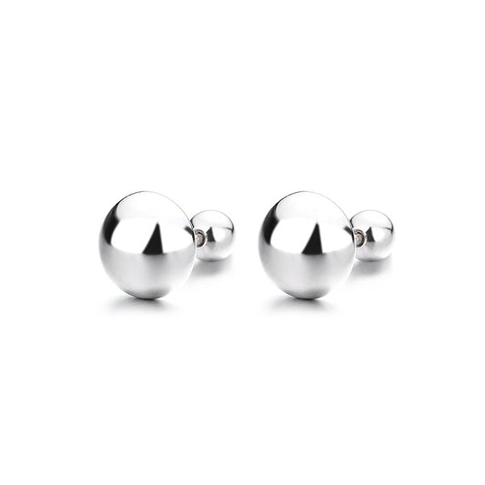 925 Sterling Silver Round Screwed Earrings
