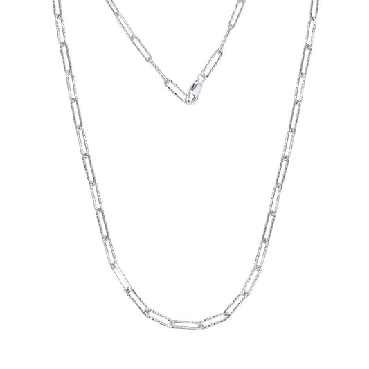 925 Sterling Silver Paper Clip Chain