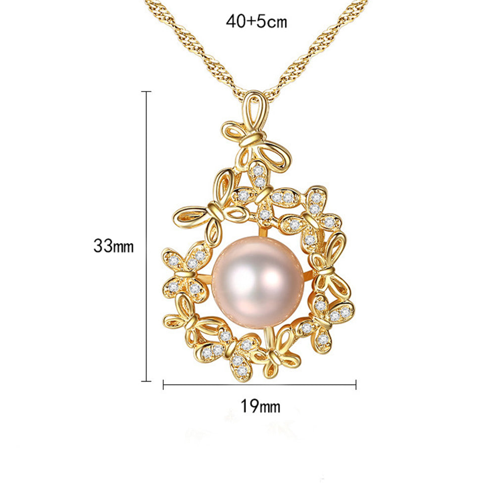 925 Sterling Silver Natural Pearl Drop Necklace Fashion Jewelry Gift for Women Girls