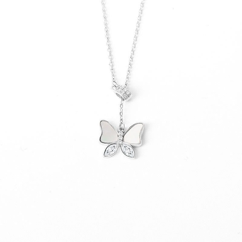 925 Sterling Silver Fashion Butterfly Pendant Necklace