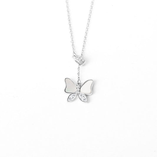 925 Sterling Silver Fashion Butterfly Pendant Necklace