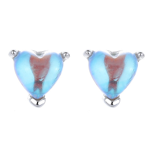 925 Sterling Silver Moonstone Screw Back Stud Earrings