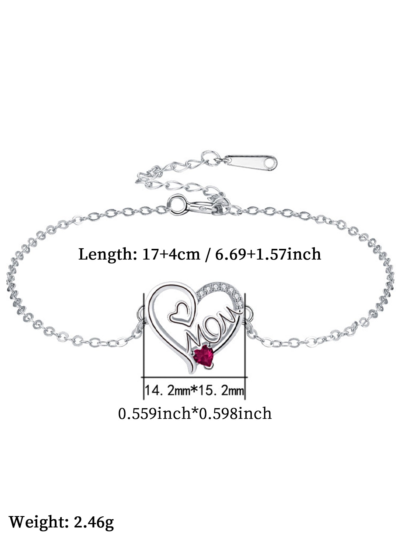 Heart Charm Bracelet, Fashionable Jewelry for Women & Girls, Trendy All-match & Exquisite Jewelry for Birthday Gift